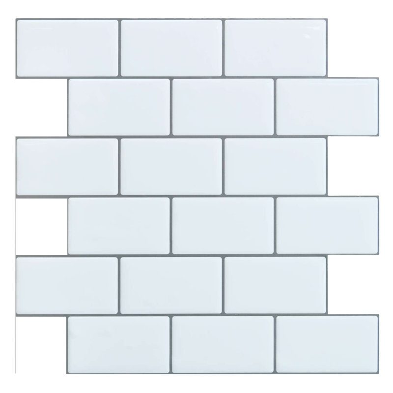 12x12 1 Sheet, White Marble Peel and Stick Backsplash Subway Carrara Marble Tile Wall Back Splashes for Kitchen Bathroom Shower House Backsplashes