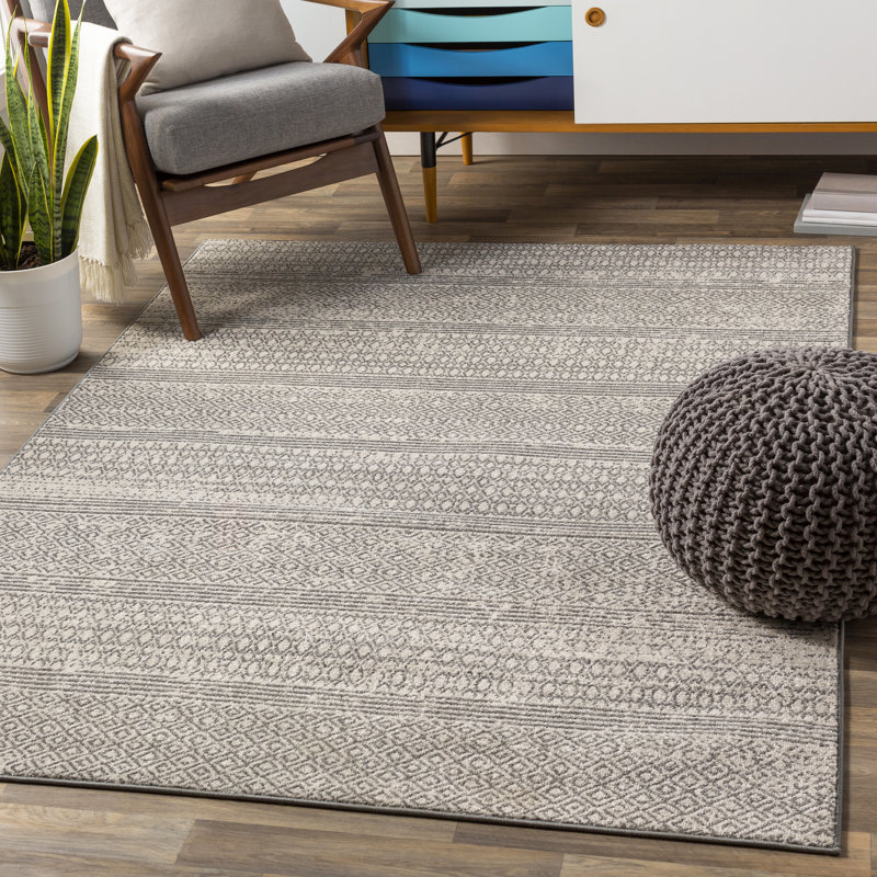 Milo Distressed Modern Gray Khaki Area Rug