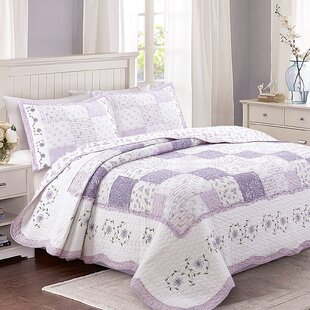 Welcoming Floral Patchwork Annabel Sweet Home Quilted Coverlet Set 