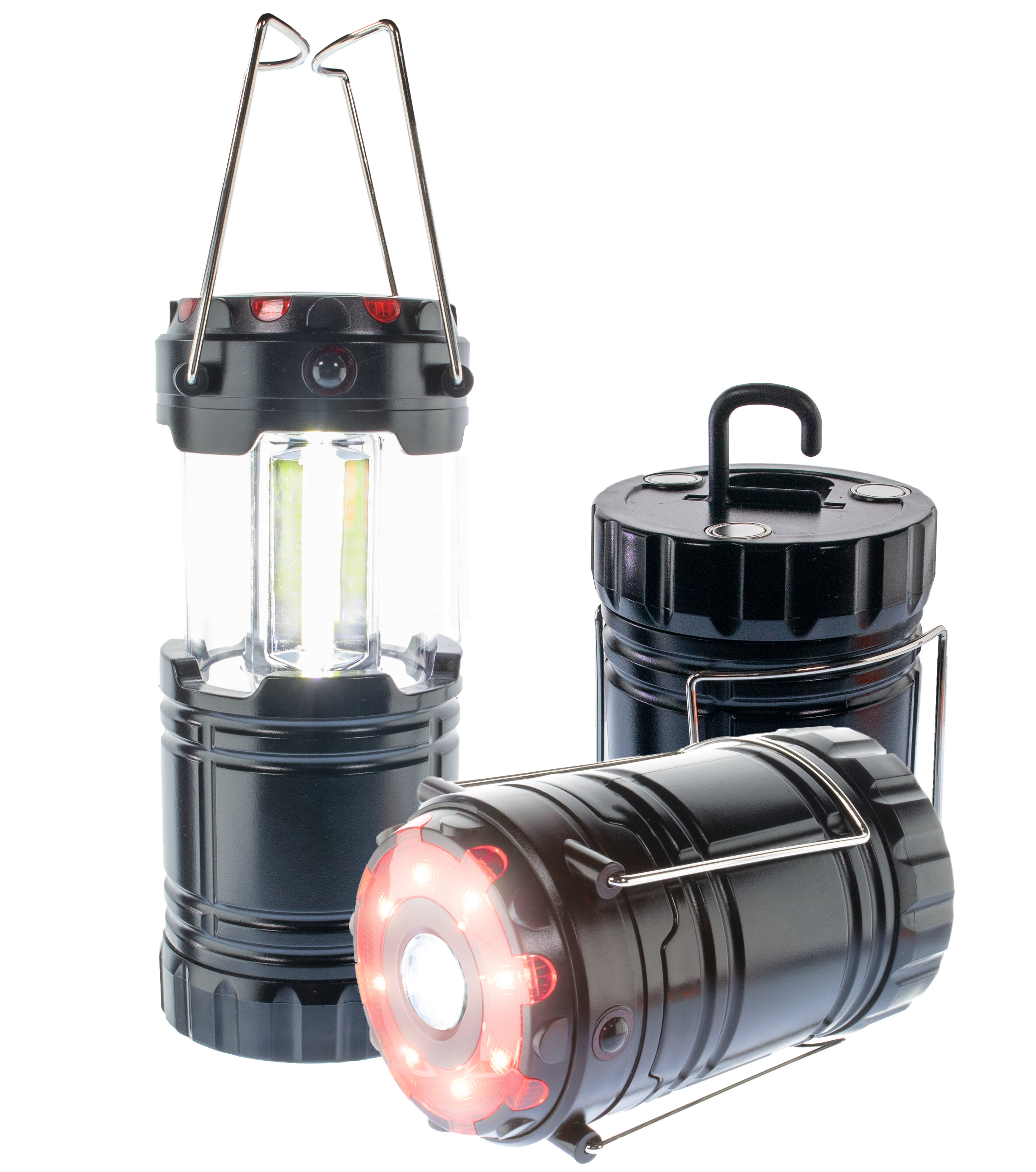 2 Pack Black Collapsible Led Lantern Ultra Bright COB LED Magnetic Base Uninex 