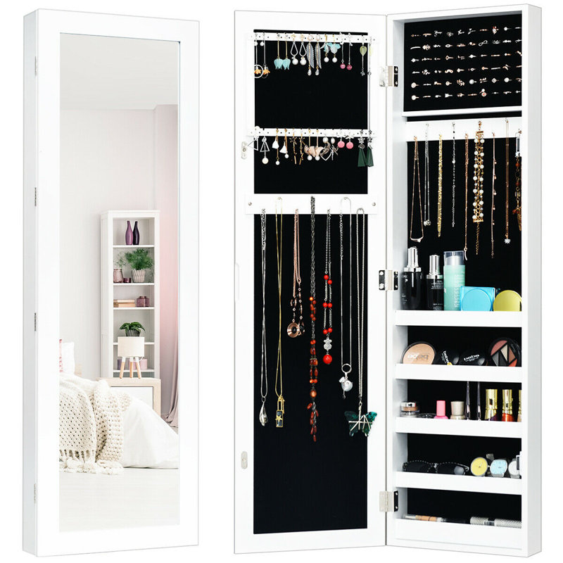 Latitude Run Armoire A Bijoux A Suspendre Par Dessus Une Porte Avec Miroir Celinda Et Commentaires Wayfair Ca