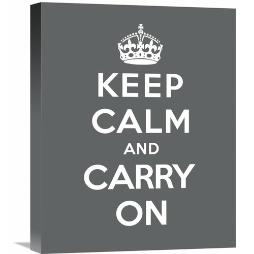 Global Gallery Keep Calm And Carry On Gray Textual Art On