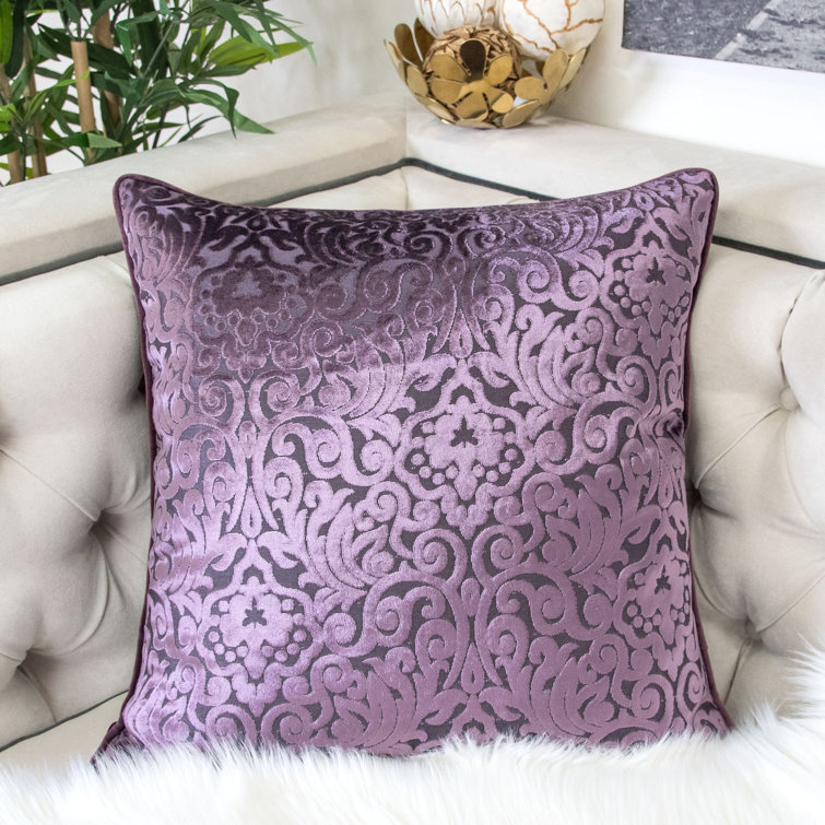 purple velvet lumbar pillow