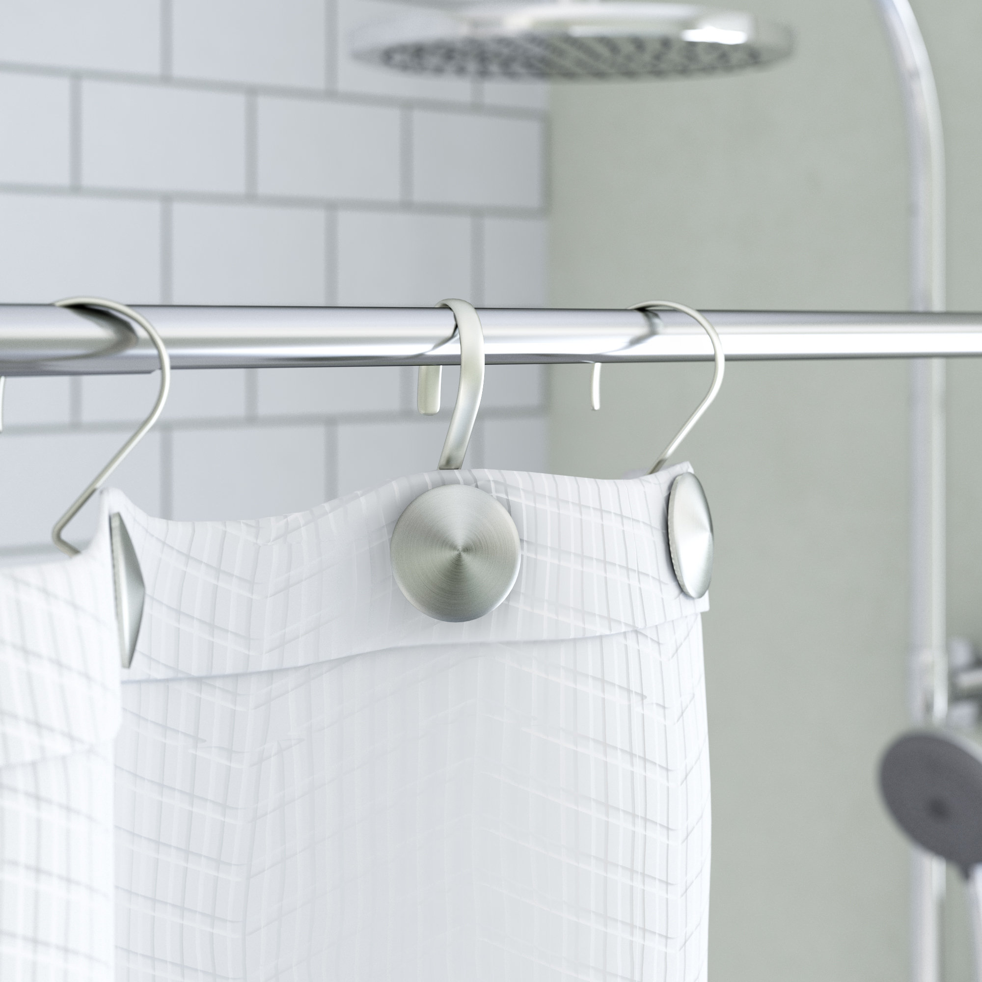 Eider Ivory Luna Stainless Steel On Shower Curtain Hooks Eider Ivory Luna Stainless Steel