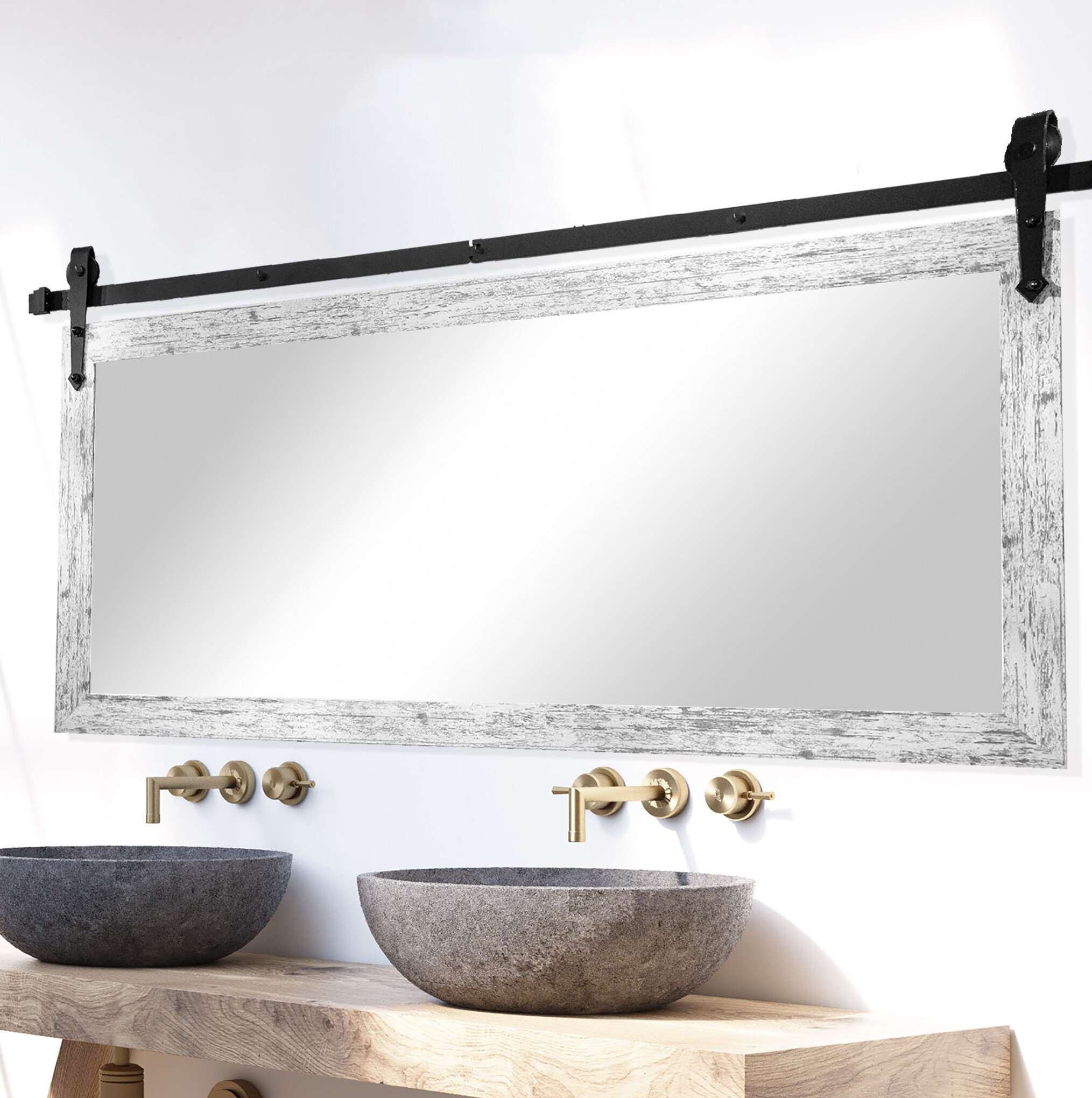 Laurel Foundry Modern Farmhouse Abraham Horizontal Barn Bathroom Vanity Mirror Reviews Wayfair