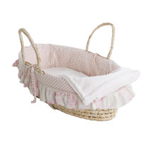 Pink Polka Dots Mother Nature Inspired Baby Moses Basket Bedding/Dressing 