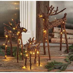 3 Piece Woodland LED Vine Reindeer Set