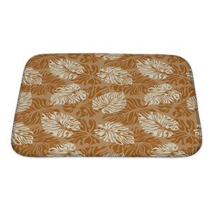 Simple Leaf Pattern Floral Bath Rug