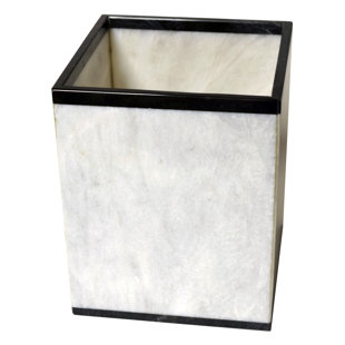 Go to store & view more images Rembrandt Home Polished Marble Bath Waste Basket
