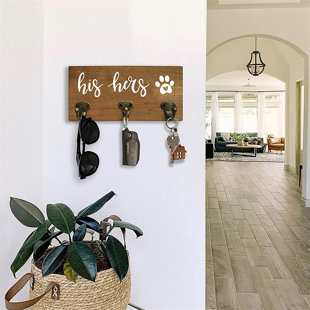 Key Holder for Pet Lovers Dog wall hooks Rustic Home Wall Decor Golden Retriever Dog Leash Holder Housewarming Gift