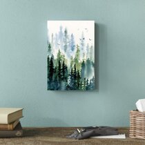 Cabin On The Lake Canvas Wall Art Painting Prints Forest Poster For Home Decor