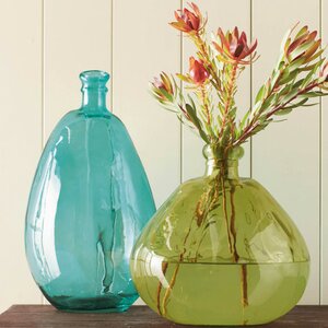 Tall and Askew Recycled Glass Balloon 2 Piece Table Vase Set