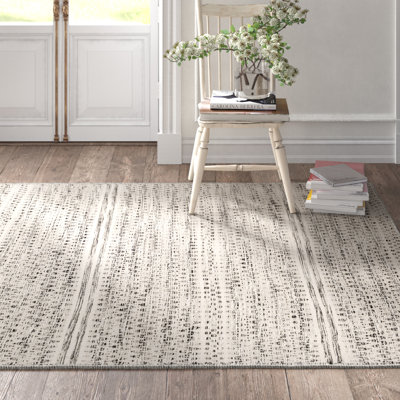 Sylvie Ikat Flatweave Wool Cream/Gray Area Rug