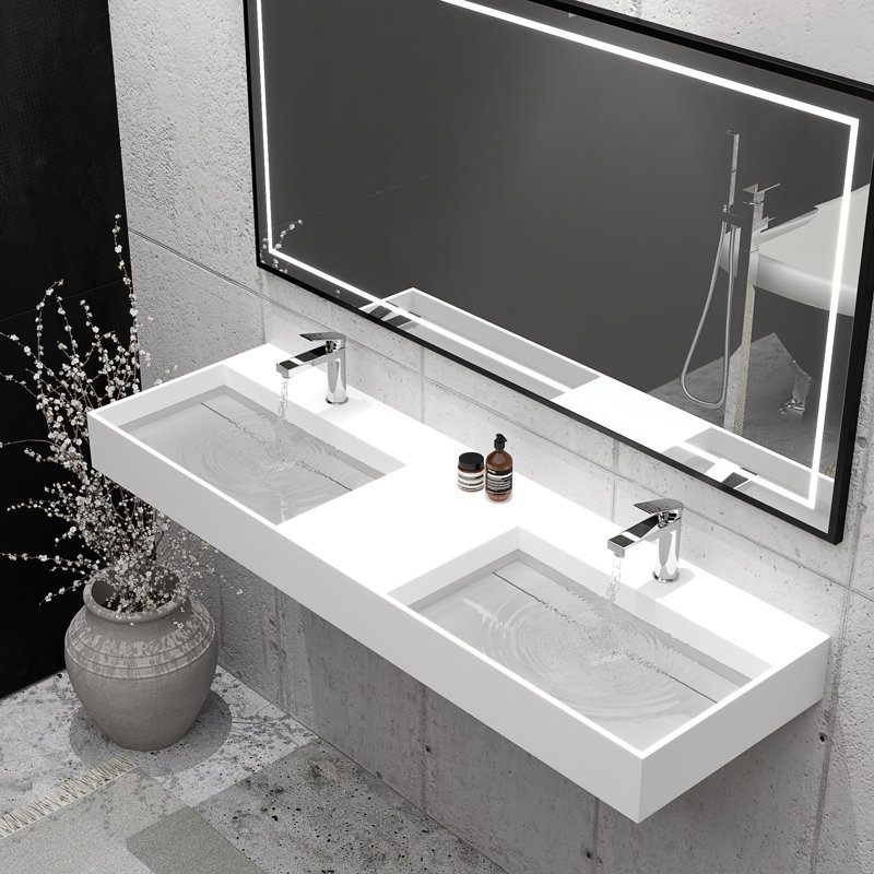 Orren Ellis Boyter Rectangular Wall Mount Bathroom Sink Reviews Wayfair