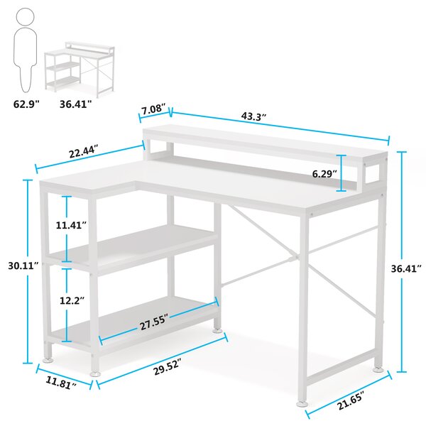 Inbox Zero Dominike Modern Heavy Duty Ergonomic Large Height Adjustable ...