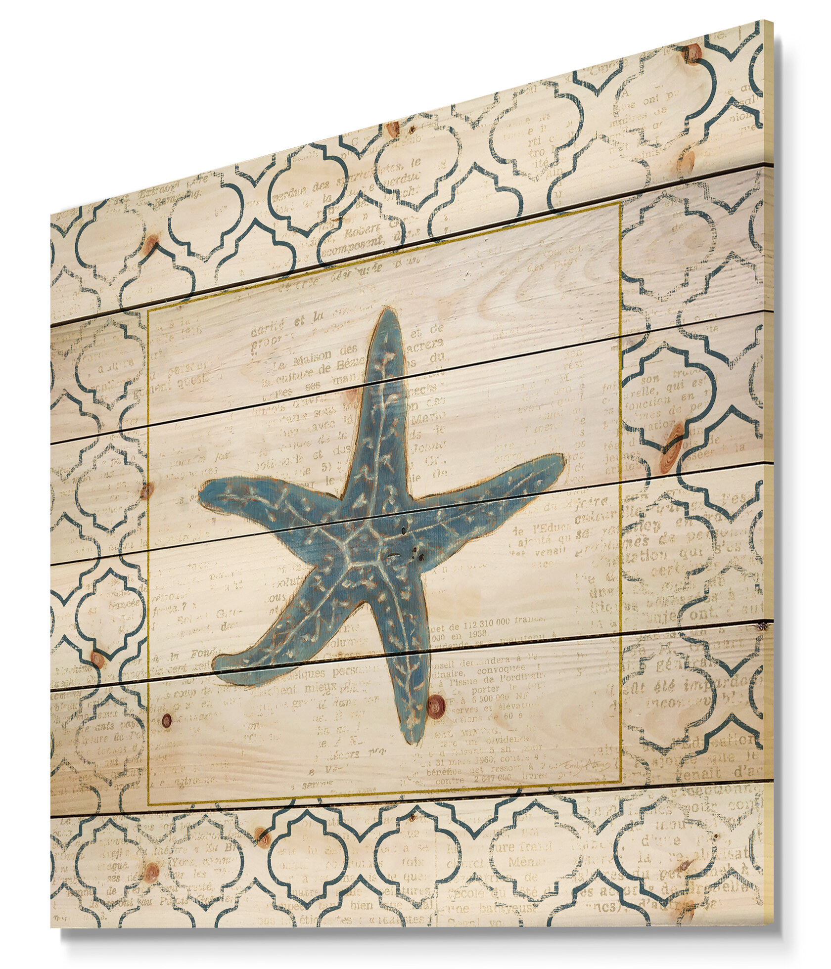 East Urban Home Nautical And Coastal Starfish Print On Wood Wayfair