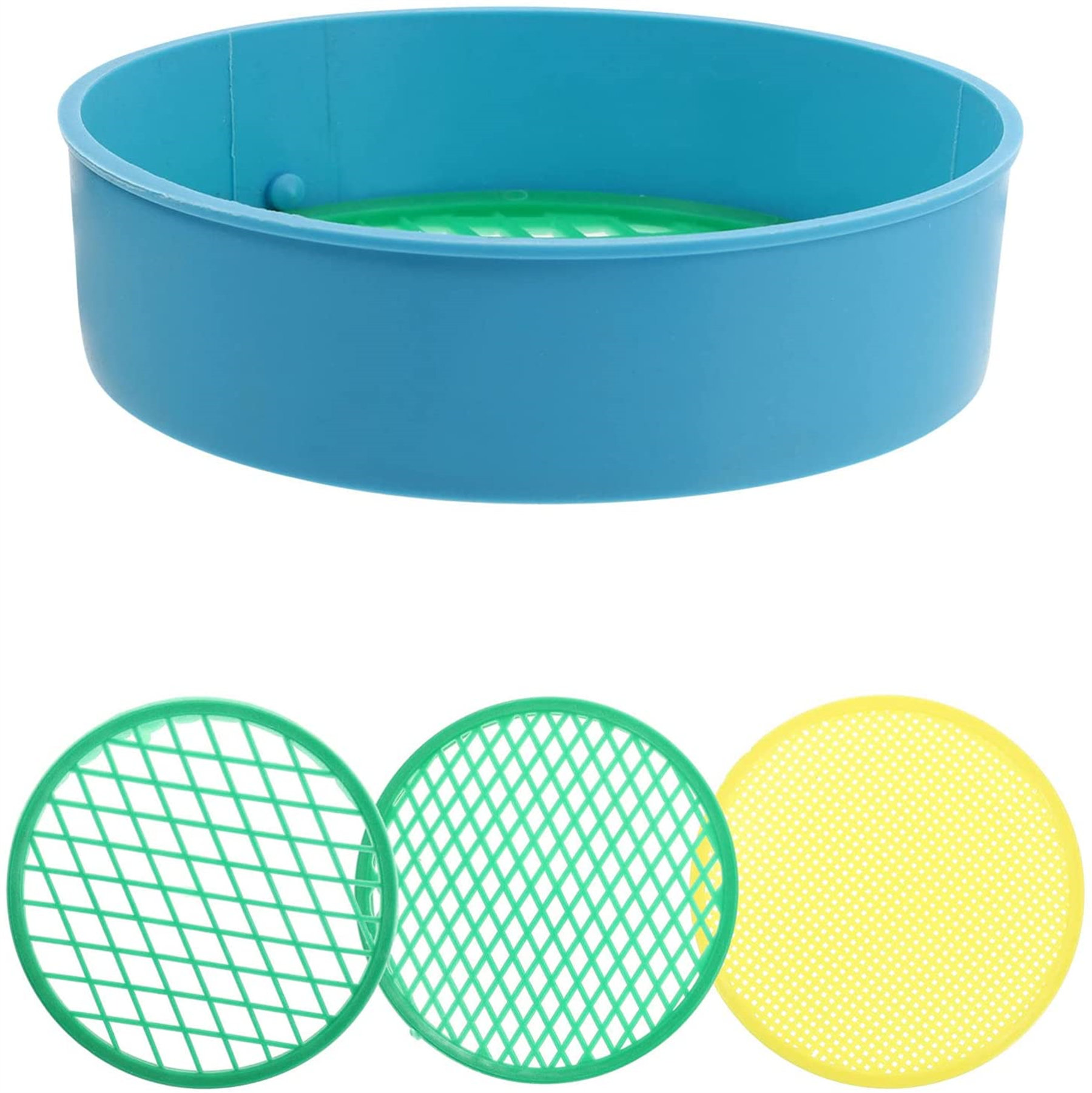 WORTHSPARK 4Pcs Beach Sand Sifter Sieves Toys Gold Panning Classifier