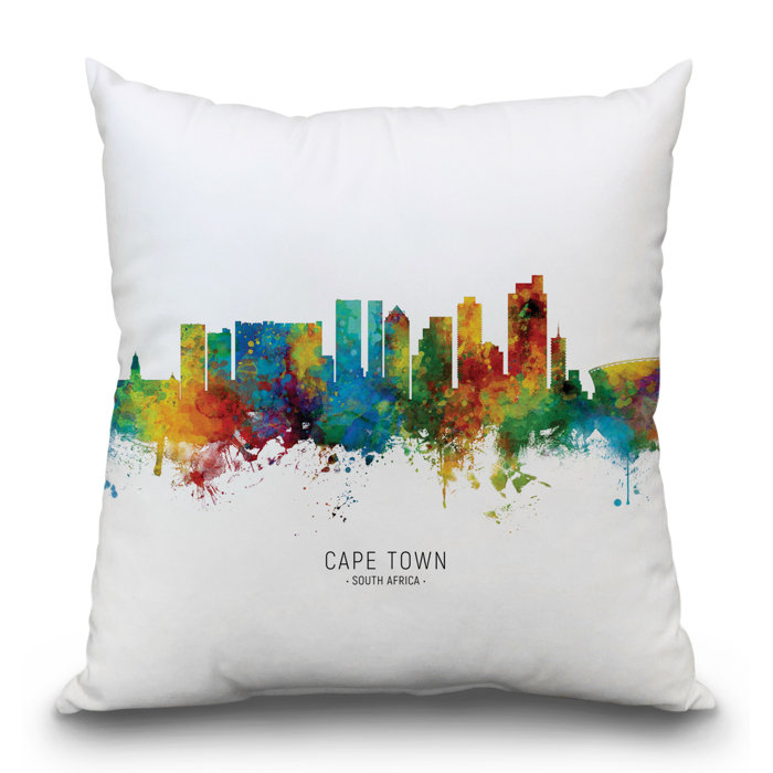 East Urban Home Cape Town South Africa Skyline Throw Pillow