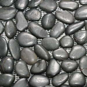 Interlocking Random Sized Natural Stone Mosaic Tile in Black