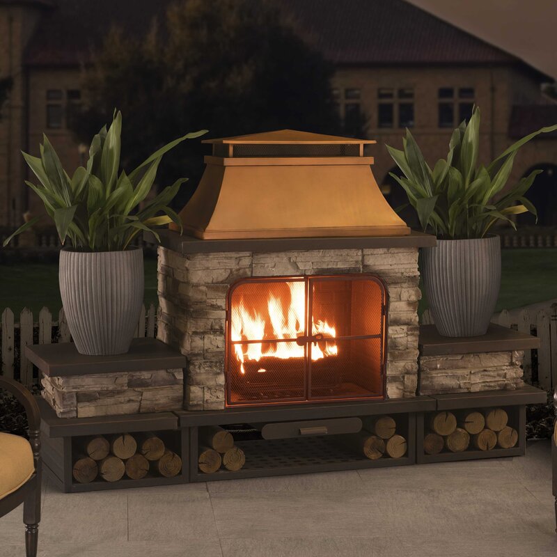 Connan Steel Wood Burning Outdoor Fireplace