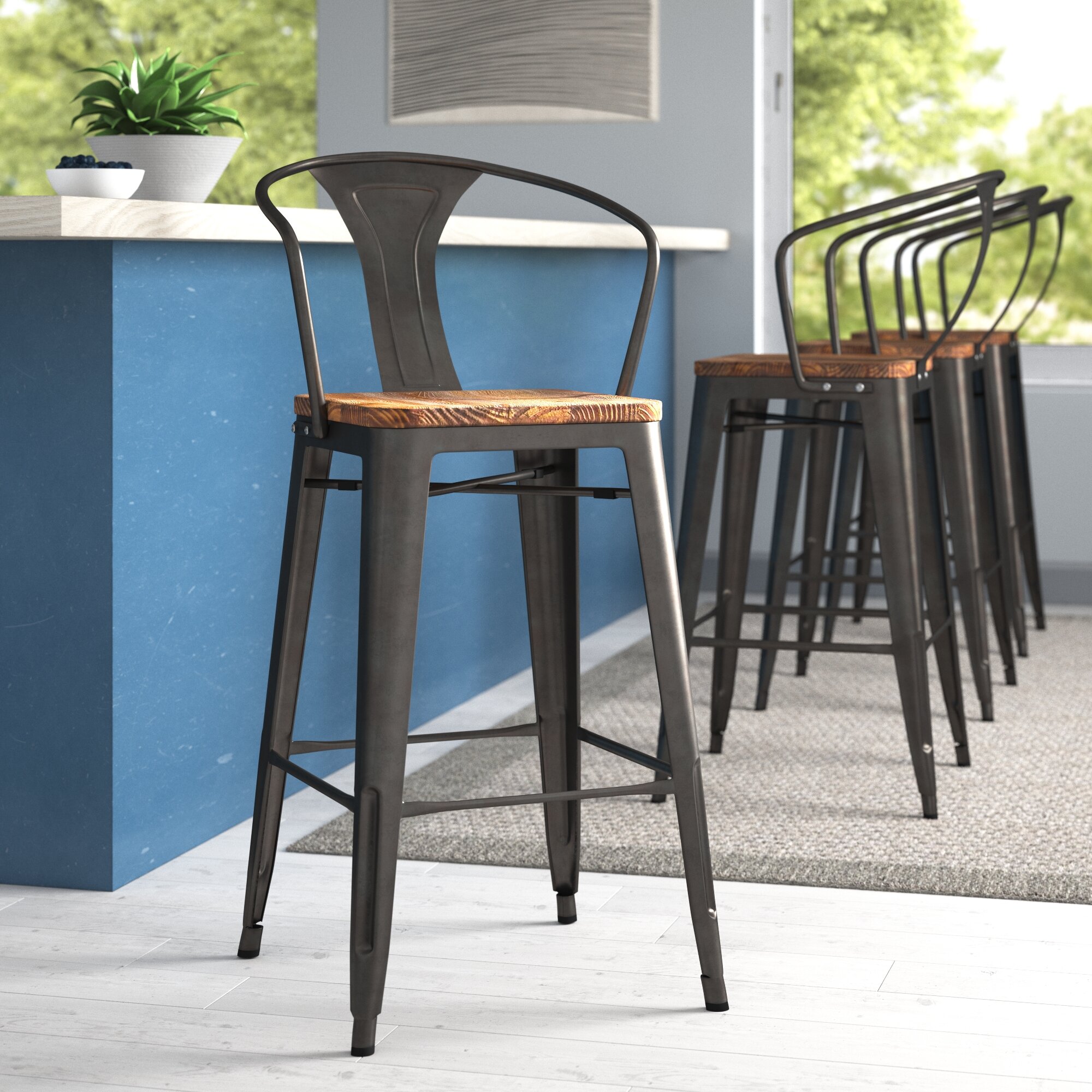 irvington solid wood counter  bar stool