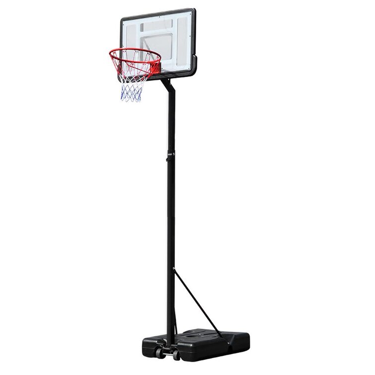 FCH Portable Basketball Hoop Height Adjustable Basketball System Hoop Backboard Rim System for Kids Teenagers Youth w/Wheels Indoor & Outdoor Red & Black 