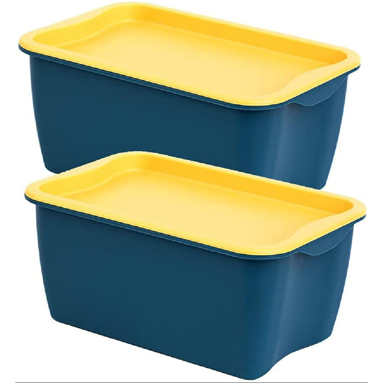 Rebrilliant Plastic Storage Bins Tote Organizing Containers With Lids For Closet Toys Baby Nursery Stationery Pet Supplies Stackable Nestable Wayfair