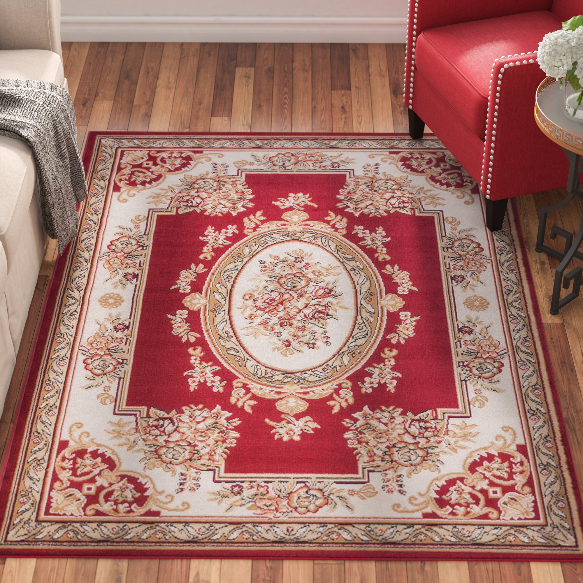 Astoria Grand Rectangle Coggrey Oriental Power Loom Red Rug Reviews Wayfair