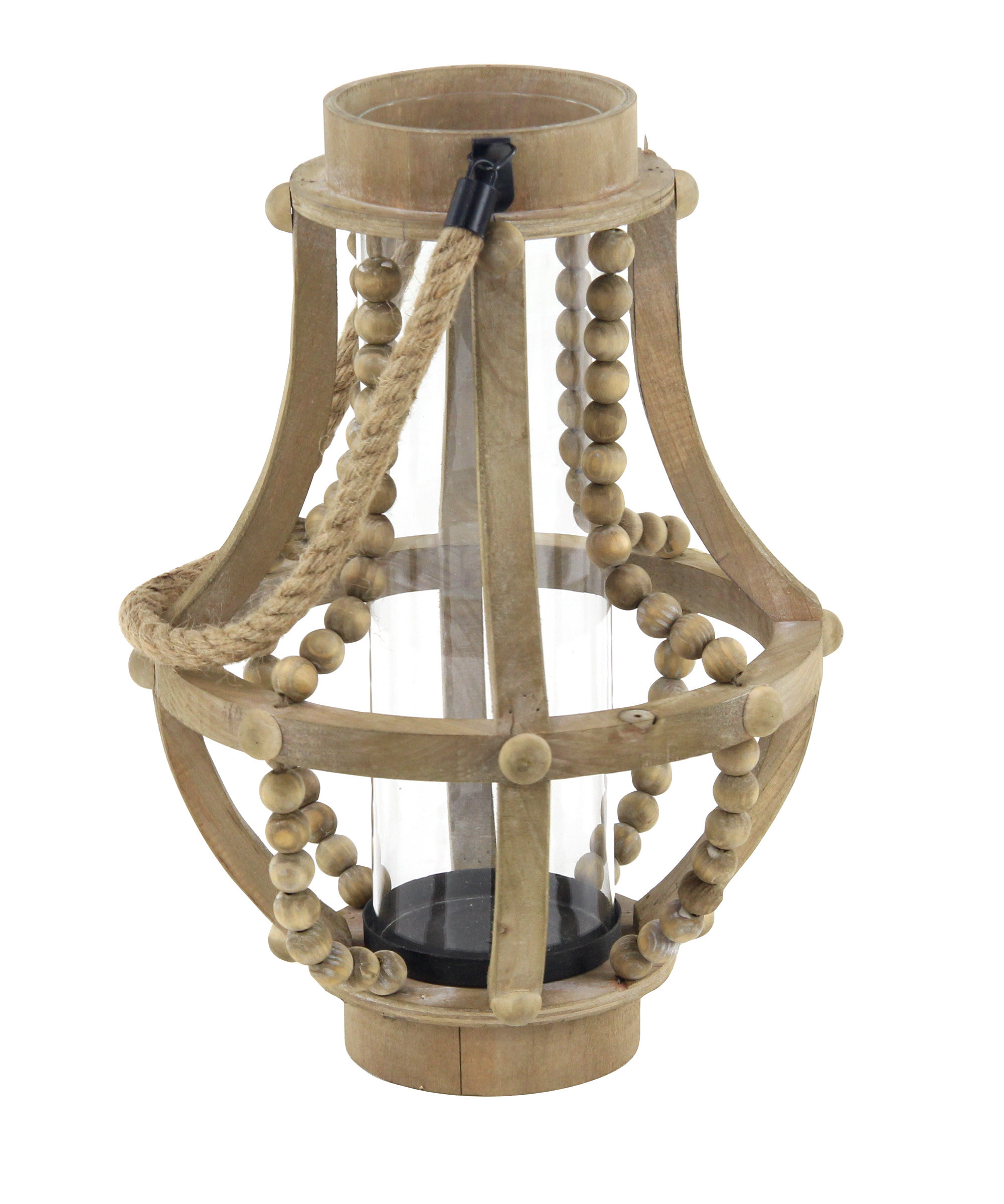 Vintage Wood Metal Lantern Candle Light Holder Romantic Rustic Decor Collectible 