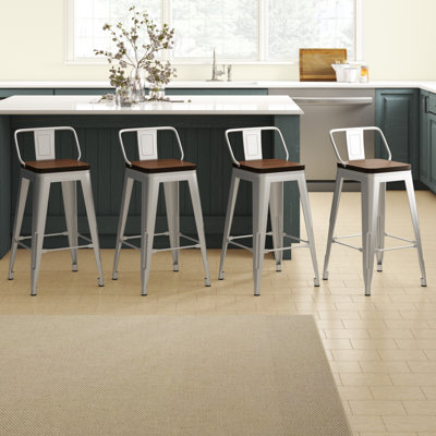 Tauber Set of 4 Swivel Counter & Bar Stool