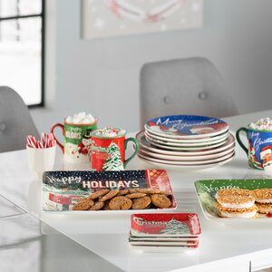 Retro Christmas Rectangular Platter