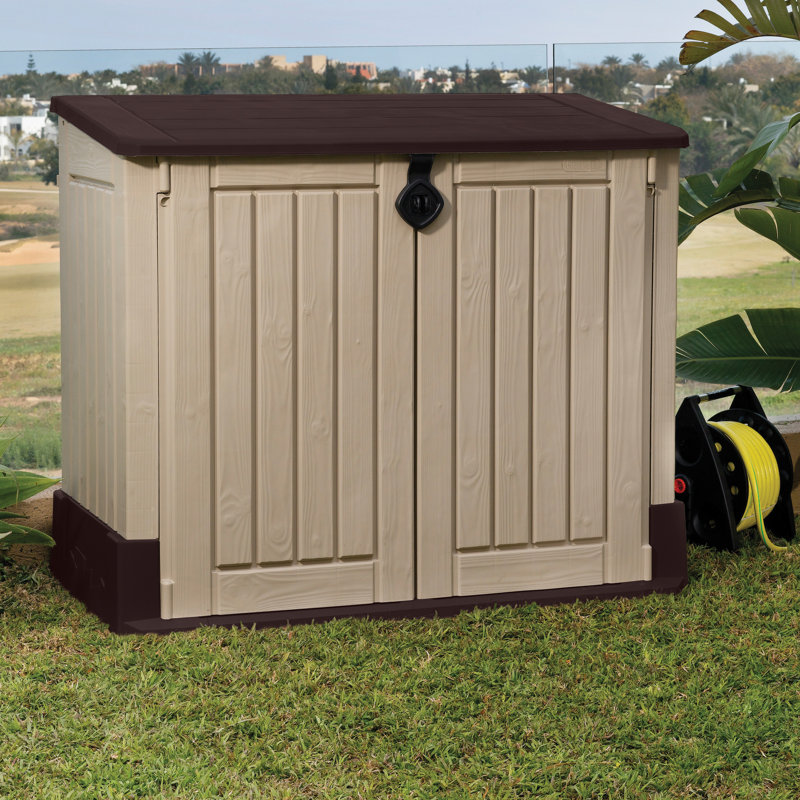 Keter Store It Out Midi 4 Ft W X 2 4 Ft D Plastic Horizontal Garbage Shed Reviews Wayfair