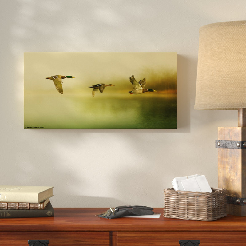 Millwood Pines Ducks Flying Acrylic Painting Print On Wrapped