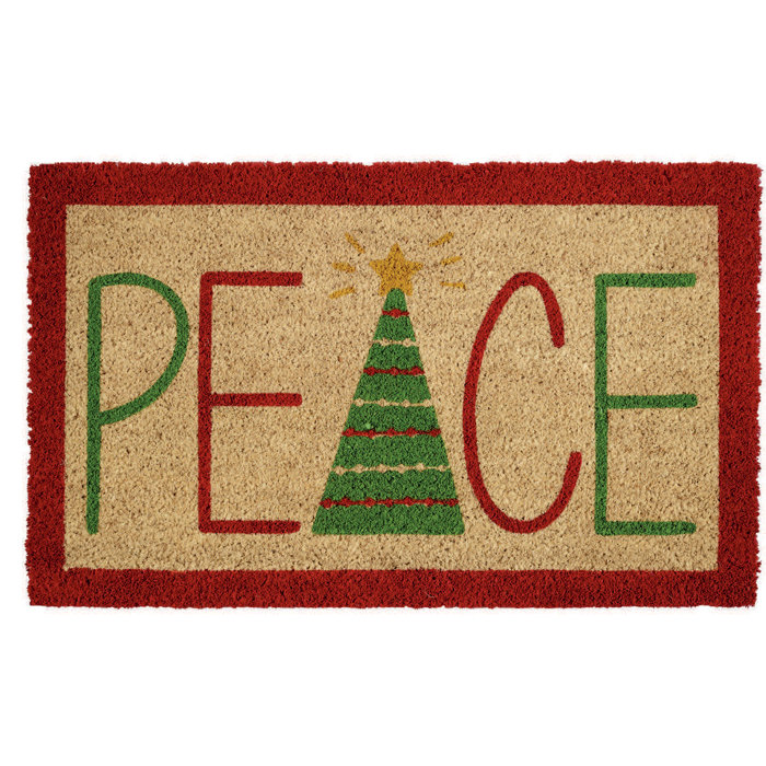 The Holiday Aisle Boylston Peace 30 X 18 Non Slip Outdoor Door