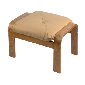 Natural Finish Leather Ottoman by Holsag