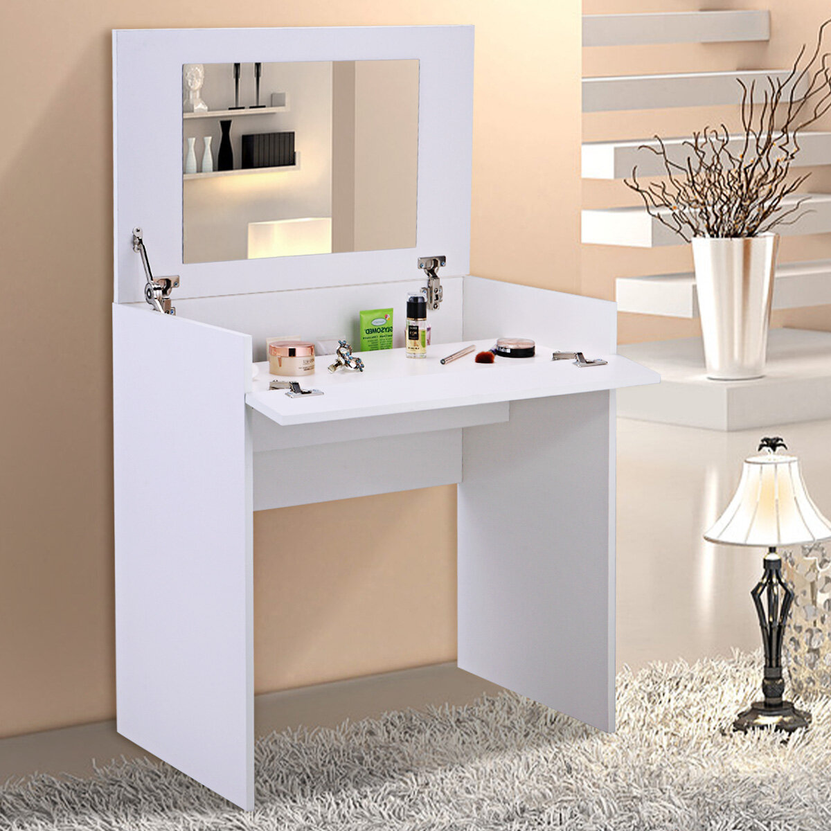 Ebern Designs Migel Flip Up Vanity With Mirror Reviews Wayfair Ca