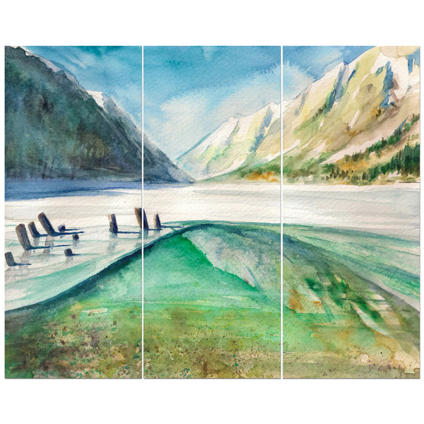 East Urban Home Lake And Mountains Reflecting Water Oil Painting