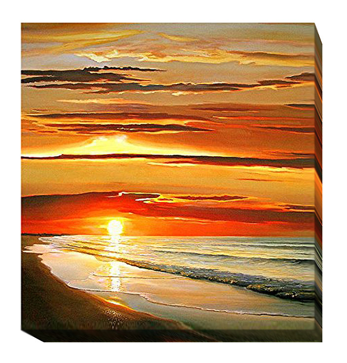Beachcrest Home Sunset On The Water Oil Painting Print On