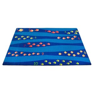 Classroom Blue School of Fish Area Rug