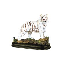 Free standing graceful tiger standing on a rock decorative ornament 