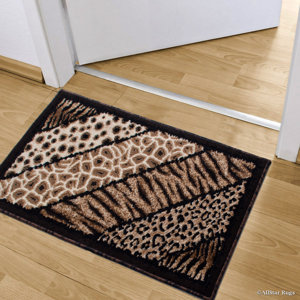 Hopkins High Density Double Shot Drop Stitch Carving Animal Skin and Nature Safari Woven Doormat