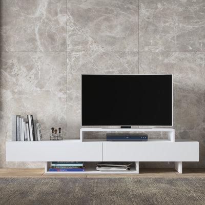 Dessein Minimalist TV Stand for TVs Up to 65" – Modern Media Console with Storage