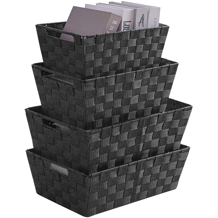 woven strap storage baskets