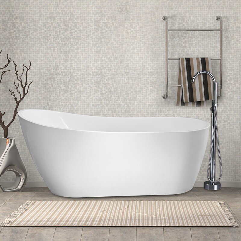 Vanity Art Acrylic 59" x 29" Freestanding Soaking Bathtub
