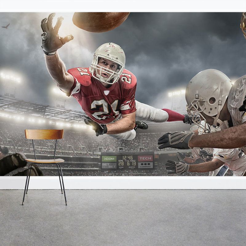 Wallums Wall Decor Football Diving Catch 8 X 144 3 Piece Wall Mural Set Wayfair