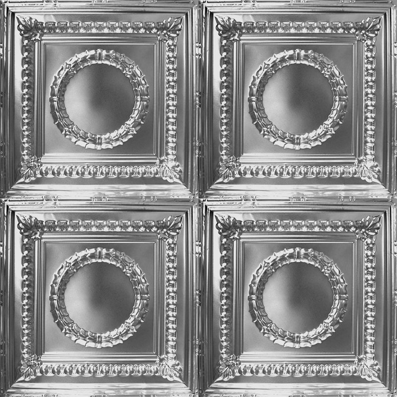Tin 2 ft. x 2 ft. Glue-Up Ceiling Tile in Brushed Satin Nickel