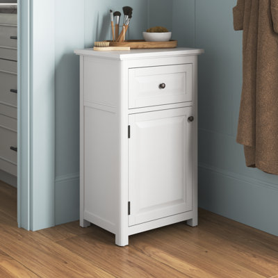 Dorset 17"W 29"H Traditional Style Floor Bath Storage Cabinet with 1 Drawer and 1 Door