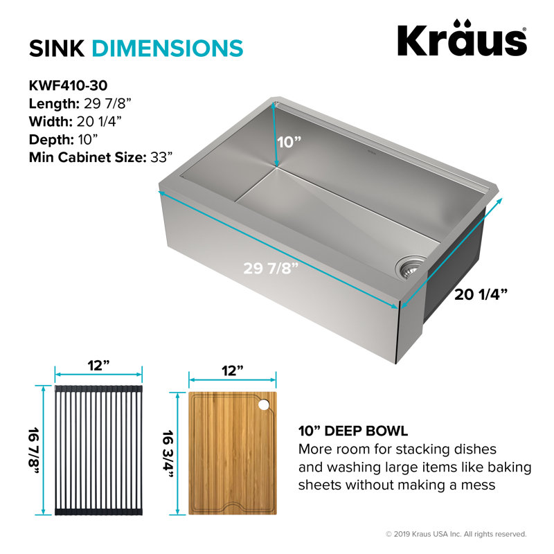 Kraus Kore Workstation 30 L X 20 W Farmhouse Kitchen Sink Reviews Wayfair