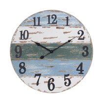 Large 10.5 Wall Clock Home D\u00e9cor Clock 5504 10.5 BOAT ON The BEACH Clock Living Room Clock