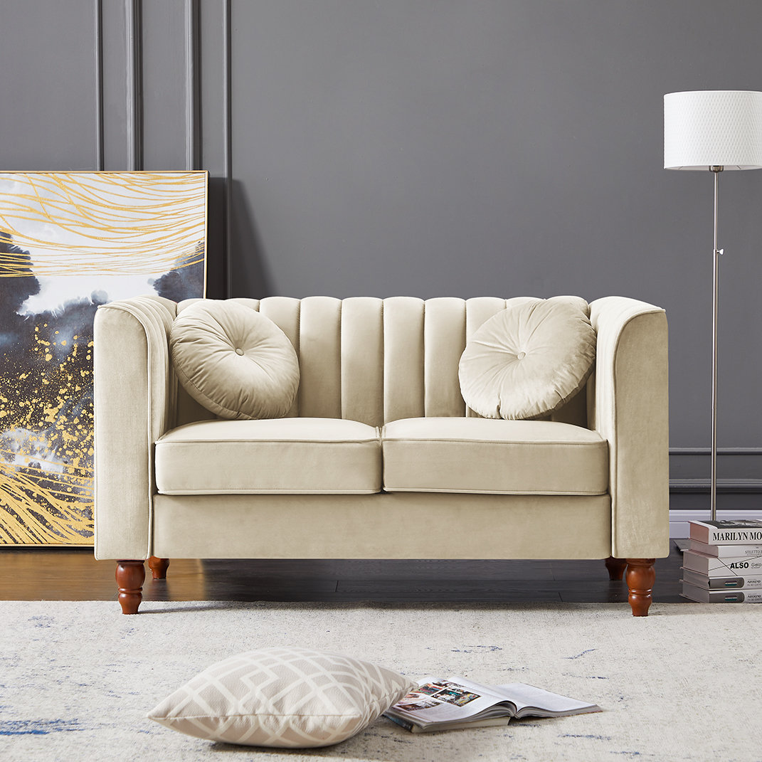 Xch Group Inc Velvet 64 Square Arm Sofa Wayfair